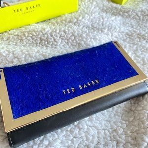 Ted Baker Blue Cow Hair / Real Leather Wallet